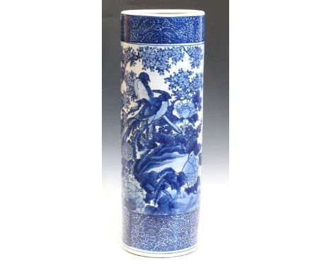 A blue &amp; white china stick stand, 61 x 21cmBallykeel House, Hillsborough, Northern Ireland