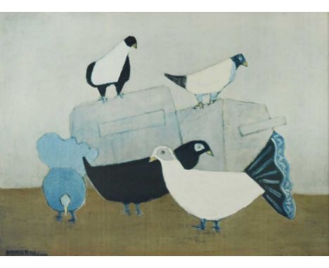 After Milton Avery (1885-1965) Pigeons and a milk churnlithograph64.5 x 83cmProvenance:Collection of the late Sir Georg and L
