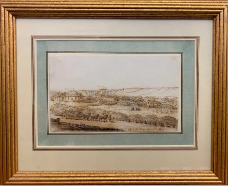Henry Moses (1782-1870) The Dover to Canterbury road, the new railroad from Sundridge to Folkestone under construction; and F