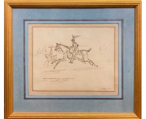 Charles John Kemeys-Tynte (1800-1882) A lancer on horsebacksigned lower rightpen and brown ink18 x 23cm; together with a wash