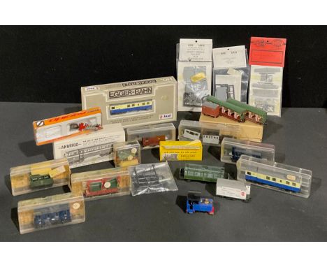 Model Railway - a Jouef Egger-Bahn HO - 9mm - Ruhr-Lippe steam rail car, boxed; others similar, a Jouef blue steam engine, as