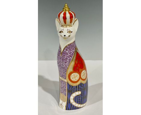 A Royal Crown Derby Royal Cats model, Abyssinian, first quality, 23cm, printed mark in red 