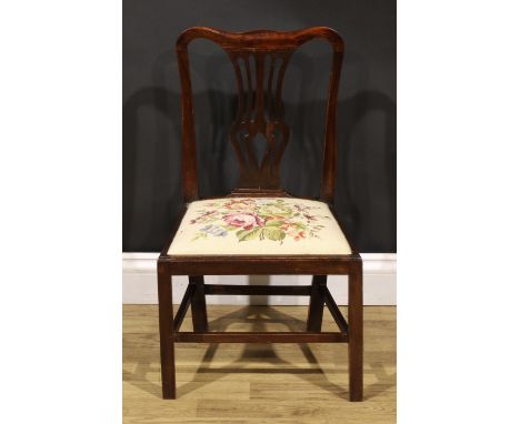 A 19th century mahogany Chippendale design child’s chair, pierced splat, drop-in seat, 68cm high, 39cm wide, 33cm deep 