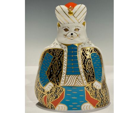 A Royal Crown Derby Royal Cats model, Persian, 16cm, printed mark in red, first quality 