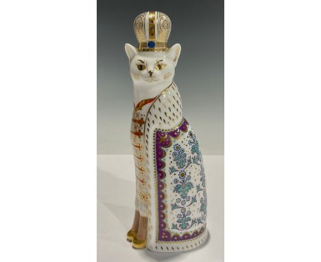 A Royal Crown Derby Royal Cats model, Russian, 22cm, printed mark in red, first quality 
