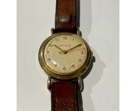 A Jaeger Le Coutre hallmarked 9ct gold vintage wristwatch 