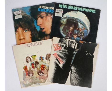 4 x Rolling Stones LPs. Big Hits (High Tide And Green Grass) (TXS 101). Metamorphoses (SKL 5212). Sticky Fingers (COC 59100),