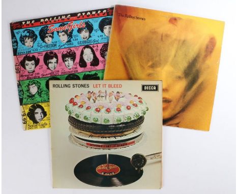 3 x The Rolling Stones LPs. Let It Bleed (SKL 5025). Goat's Head Soup (COC 59101), Some Girls (CUN 39108), uncensored sleeve.