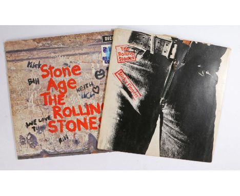 2 x The Rolling Stones LPs. Sticky Fingers (COC 59100), metal zip sleeve. Stone Age/Got Live If You want It (6.28102 DX), 2-L