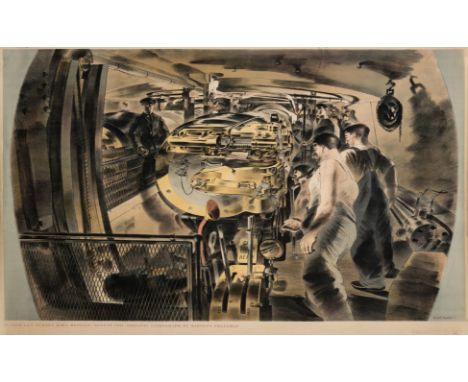 δ Barnett Freedman (1901-1958)15 Inch Gun Turret, HMS Repulse, August, 1941Lithograph printed in colours, 1942, from the edit