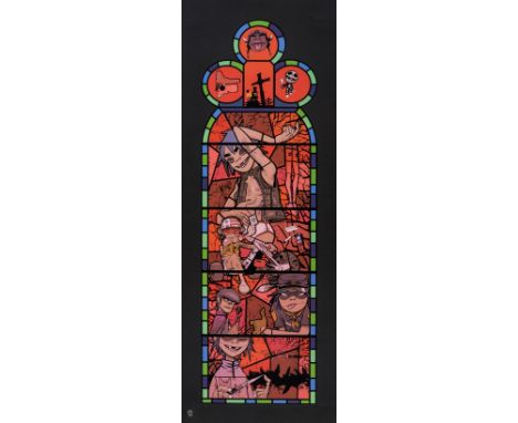 δ Jamie Hewlett (b.1968)Stained Glass Medium WindowScreenprint with lithograph printed in colours, 2005, numbered from the ed