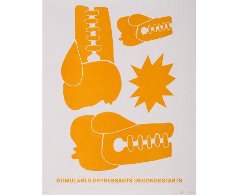 NO RESERVE ** Geoff McFetridge (b.1971)Stimulants Depressants DecongestantsOffset lithograph printed in colours, initialled i