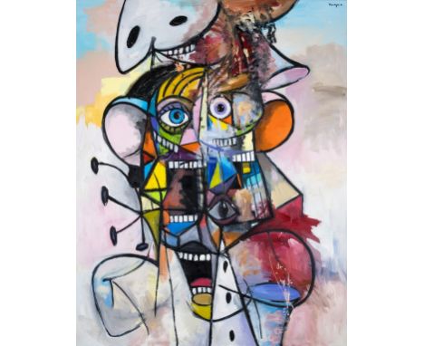 Matthew Marquis (contemporary)Burnt OrangeAcrylic and oil stick on canvas, 2023, signed in black acrylic, overall 1524 x 1219