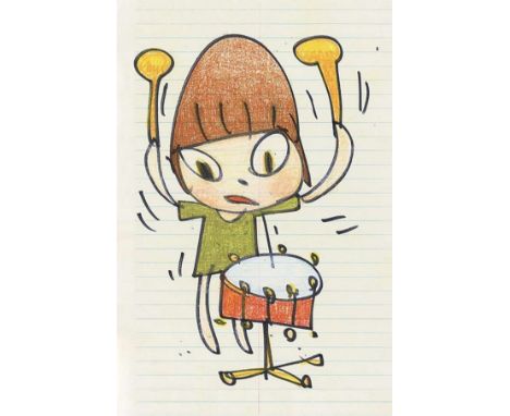 Yoshitomo Nara (b.1959)Banging the DrumOffset lithograph printed in colours, 2020, published by the Dallas Contemporary, Texa