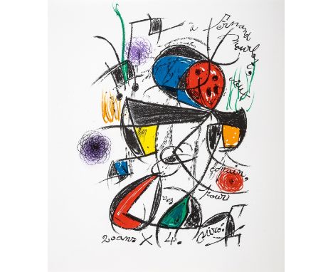Joan Miro (1893-1983) after.Composition Originale Pour Fernand MourlotLithograph printed in colours, 1983, from the edition o