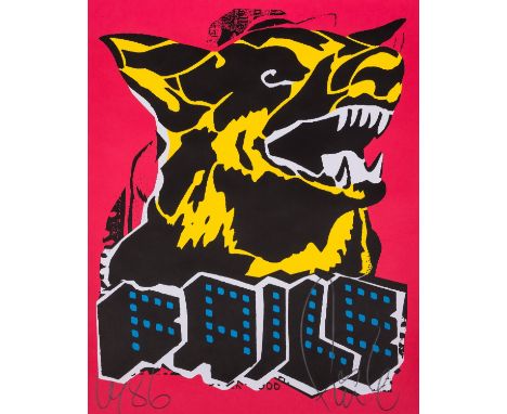 NO RESERVE ** FAILE (b.1975 &amp; 1976)Dog (Black Light Edition)Offset lithograph printed in colours, 2015, signed in pencil,