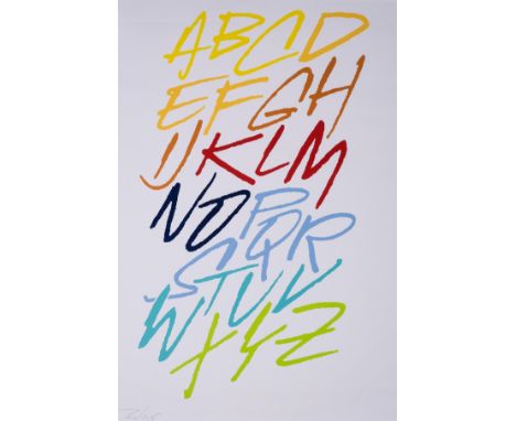 ** Futura (b. 1955)ABCD...ZOffset lithograph printed in colours, 2001, signed in pencil, from the edition of an unknown size,