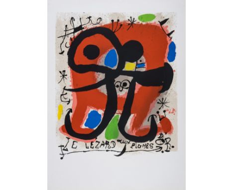 Joan Miro (1893-1983) after.Le Lezard aux Plumes D'Or (Picazo 83)Lithograph printed in colours, 1971, a proof before text, wi