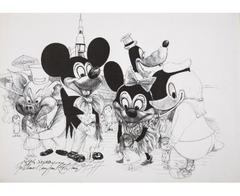 δ Ralph Steadman (b.1936)DisneylandOffset lithograph, circa 1977, signed, dated and dedicated in black ink, from the edition 