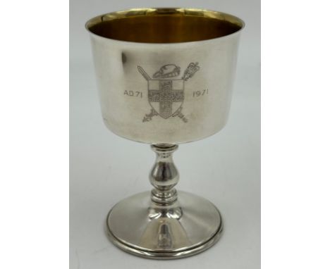 A Barker Ellis York Goblet in sterling silver limited edition 26/1900, Birmingham 1971 mark to reverse with York coat of arms
