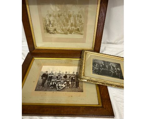 Three late 19thC framed photographs to include Oxford Athletics Football Club 1899-1900 by Ball, 17 Regent Street, London and