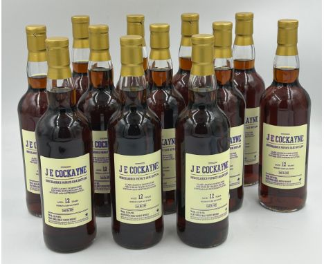 Twelve J E Cockayne Islay single malt scotch whisky Bruichladdich private cask bottling. Cask No.0455 aged 12 years Sherry ca