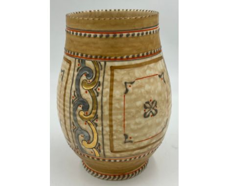 Charlotte Rhead Art Deco Crown Ducal pottery vase signed to base C.Rhead 4923, height 22cm.