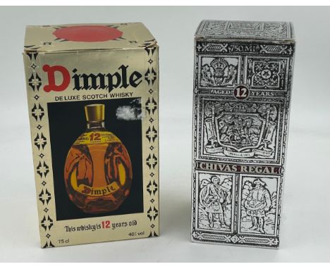 Two boxed bottles to include Dimple Deluxe Scotch Whisky 75cl 40% vol 132/140 and 1984 Chivers Regal Blended Scotch Whisky 75