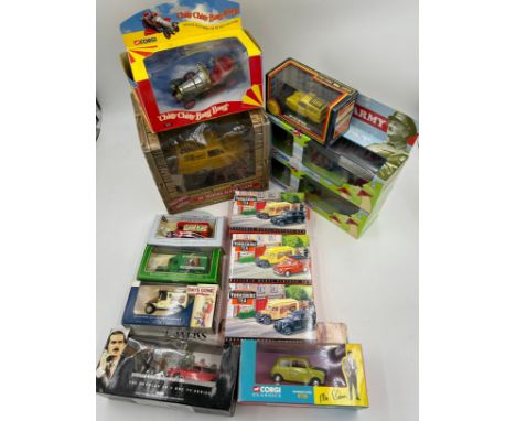 A collection television related cars to include Corgi Chitty Chitty Bang Bang 05301, Dads Army Thronycroft van 09002, Dads Ar