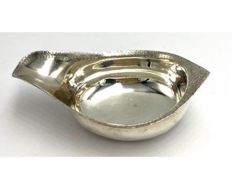 A Hallmarked silver George III pap boat, London 1788, initialled and dated 1788 to base. 12cm l. Weight 58gm.