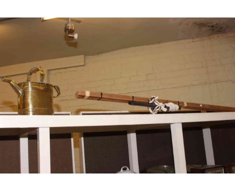 Vintage hanging kitchen airer and brass watering can