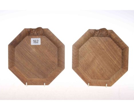 Pair of Mouseman teapot stands, 19cm