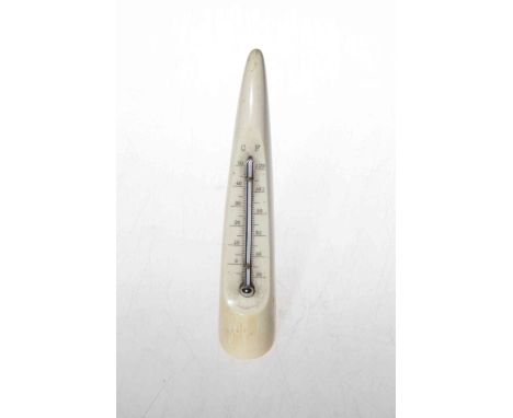 Victorian ivory desk thermometer, 20cm