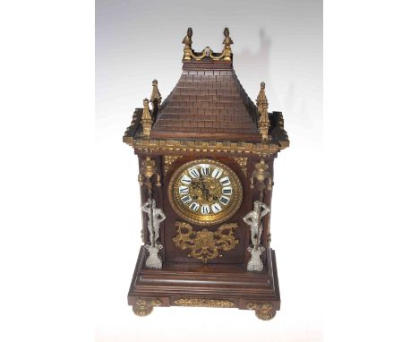 Ferguson Macbean, Inverness, castellated mantel clock, 48cm by 30cm