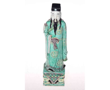 Chinese enamel painted figure, 31cm