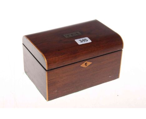 Rosewood tea caddy, 19cm