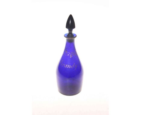 Georgian Bristol blue decanter, 25cm