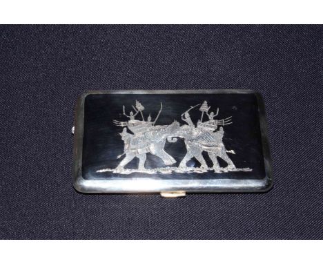 Siamese sterling silver cigarette case