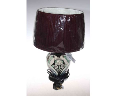 Moorcroft Pottery lamp and shade, 41cm