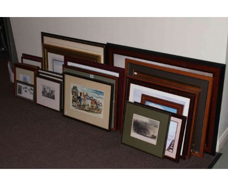 Large collection of framed prints, engravings, etc