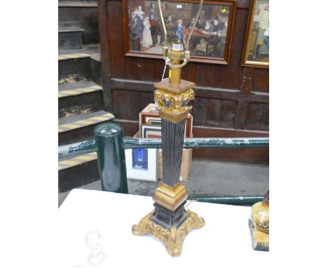 Modern metal column lamp base, height 78 cm