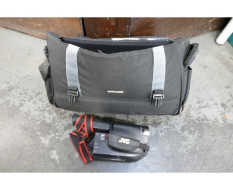 JVC Compact VHS video camera in bag with accessories 