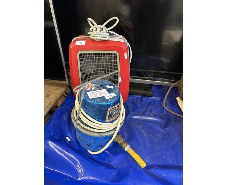 Red vintage heater and an Apollo sprayer