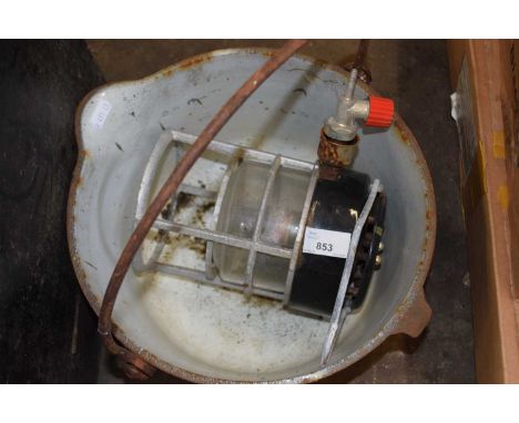 Vintage jam pan and a gas light
