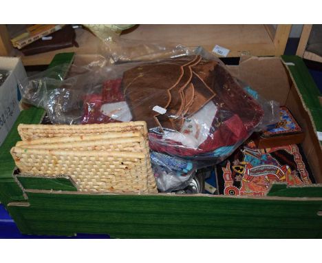 Mixed Lot: Assorted textiles, glass ware, picture frames etc