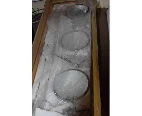 A three shade ceiling lamp, boxed