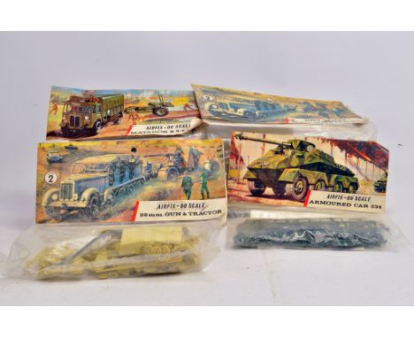 Airfix Military Vehicles Series 2, Type 3 Bagged Kits; Matador, 88mm gun and tractor x 2 plus Armoured Car. (4)