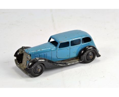 Dinky Toys No.36a Armstrong Siddeley. Light Blue, Black Detailed Base, Ridged hubs, generally G.