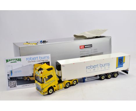 WSI 1/50 Truck - Maguires Models Limited Edition - Volvo FH750 plus three axle fridge trailer - Robert Burns. No. 51 of 170. 