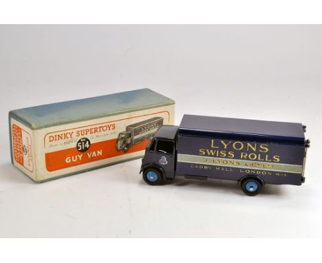 Dinky Toys No.514 Guy Van Lyons Swiss Rolls. Dark blue with light blue ridged hubs and smooth tyres. Fine example is E/NM in 